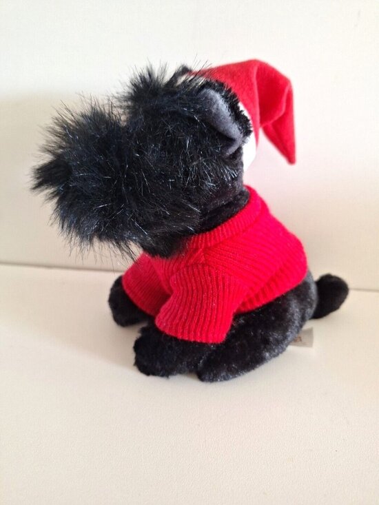 Bestever Other - Christmas Terrier Scottie Dog Santa Sweater Hat Bestever Holiday Black Plush